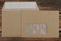 [70292] Briefhüllen mit Fenster C6 114x162 mm Haftklebend Recycling Braun 100 g/qm